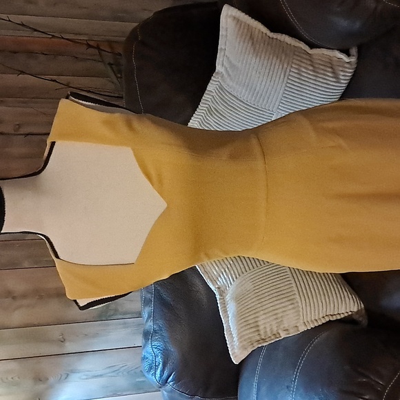 Dress The Population Yellow Fitted Lined Dress Size S - Picture 2 of 8